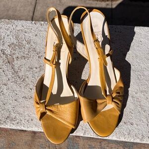 Vintage Mustard Slingback Sandals
